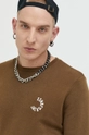 zöld Jack & Jones felső JCOBLUR PANEL SWEAT CREW NECK FST