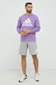 Хлопковая кофта adidas фиолетовой