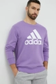 μωβ Βαμβακερή μπλούζα adidas