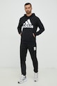 Βαμβακερή μπλούζα adidas IC9363 μαύρο SS23