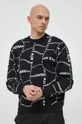Bombažen pulover Armani Exchange črna