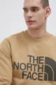 μπεζ Βαμβακερή μπλούζα The North Face