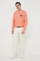 Βαμβακερή μπλούζα Tommy Hilfiger πορτοκαλί
