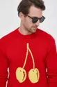 rdeča Bombažen pulover United Colors of Benetton