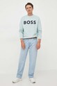 BOSS pamut melegítőfelső BOSS ORANGE 50487133 zöld AW23