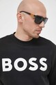 BOSS hanorac de bumbac ORANGE negru 50487133