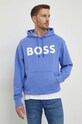 BOSS bluza bawełniana BOSS ORANGE niebieski 50487134