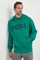 BOSS bluza bawełniana BOSS ORANGE zielony 50487134