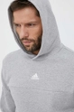 Βαμβακερή μπλούζα adidas IC6791 γκρί SS23