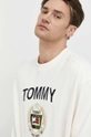 beżowy Tommy Jeans bluza bawełniana