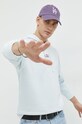 Бавовняна кофта Tommy Jeans з капюшоном блакитний DM0DM16381.PPYX
