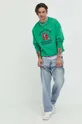 Bavlnená mikina Tommy Jeans zelená