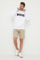 BOSS bluza bawełniana z kapturem biały 50486243