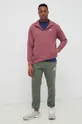 Bombažen pulover New Balance roza