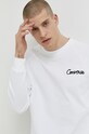 Памучна блуза с дълги ръкави Converse бял 10024585.A01