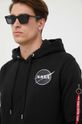 Alpha Industries bluză x Nasa Dark Side Hoody cu gluga negru 108337.285