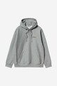 Carhartt WIP felpa Hooded American Script Sweat I028279 grigio SS23