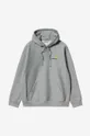 Суичър Carhartt WIP Hooded American Script Sweat сив