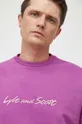 ροζ Βαμβακερή μπλούζα Lyle & Scott