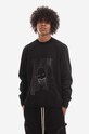 Rick Owens cotton sweatshirt cotton black DU02B4279.RIGEP2.BLACK
