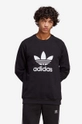 czarny adidas Originals bluza bawełniana Adicolor Classics Trefoil Crewneck Męski