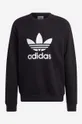 crna Pamučna dukserica adidas Originals Adicolor Classics Trefoil Crewneck