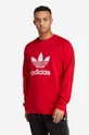 czerwony adidas Originals bluza bawełniana Adicolor Classics Trefoil Męski