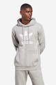 Bavlnená mikina adidas Originals Adicolor Classics Trefoil Hoodie vzorovaný sivá IA4884