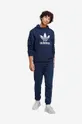 Bombažen pulover adidas Originals Adicolor Classics Trefoil Hoodie mornarsko modra