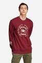 Bavlněná mikina adidas Originals vzorovaný červená IC5770