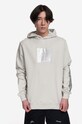 Βαμβακερή μπλούζα A-COLD-WALL* Foil Grid Hoodie στάμπα μπεζ ACWMW101