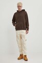 Хлопковая кофта Gramicci One Point Hooded Sweatshirt G303.FT коричневый AW24
