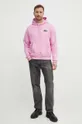 Bombažen pulover Lacoste roza