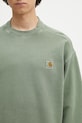Carhartt WIP felpa in cotone Nelson Sweat verde I029957.1YFGD