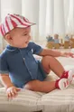 niebieski Mayoral Newborn rampers bawełniany niemowlęcy Chłopięcy