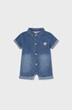 Mayoral Newborn rampers bawełniany niemowlęcy 1612.1T.NEWBORN niebieski SS23