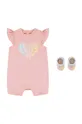 розовый Хлопковый ромпер для младенцев Levi's Для девочек