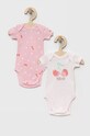 United Colors of Benetton body bawełniane niemowlęce 2-pack Produkt niemowlęcy różowy 3GI70B00E.W.SEASONAL