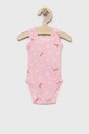 Fete United Colors of Benetton body din bumbac pentru bebelusi 2-pack 3GI70B00F.W.SEASONAL roz
