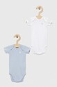 United Colors of Benetton body bawełniane niemowlęce 2-pack Produkt niemowlęcy niebieski 3XG70B038.W.REPROPOSED