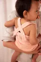 różowy Coccodrillo rampers bawełniany niemowlęcy Dziewczęcy