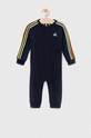 adidas pajacyk niemowlęcy I 3S FT ONESIE Produkt niemowlęcy granatowy IA2547