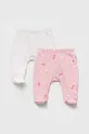 roza Baby hlačice s nogavicama United Colors of Benetton 2-pack Dječji
