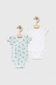 Pamučni bodi za bebe United Colors of Benetton 2-pack Proizvod za bebe tirkizna 3ZBL0B090.W.SEASONAL