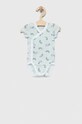 Pamučni bodi za bebe United Colors of Benetton 2-pack 3ZBL0B090.W.SEASONAL tirkizna SS23