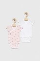 United Colors of Benetton body bawełniane niemowlęce 2-pack Produkt niemowlęcy różowy 3ZBL0B090.W.SEASONAL