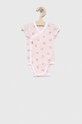 United Colors of Benetton body bawełniane niemowlęce 2-pack 3ZBL0B090.W.SEASONAL różowy SS23