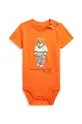 оранжевый Детское боди из хлопка Polo Ralph Lauren Детский
