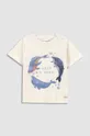 Детская хлопковая футболка Coccodrillo бежевый