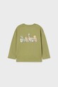 Mayoral longsleeve bawełniany niemowlęcy 1032.3M.BABY zielony SS23